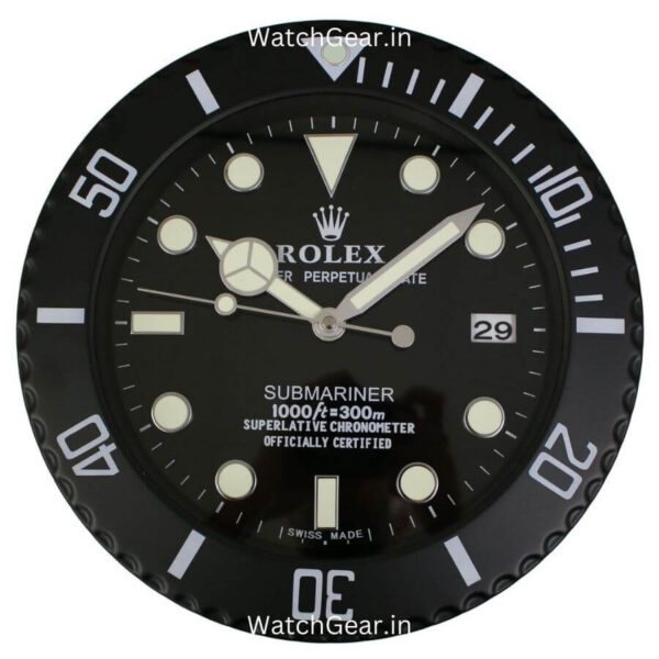 Rolex Submariner Full Black 'Matte' Wall Clock