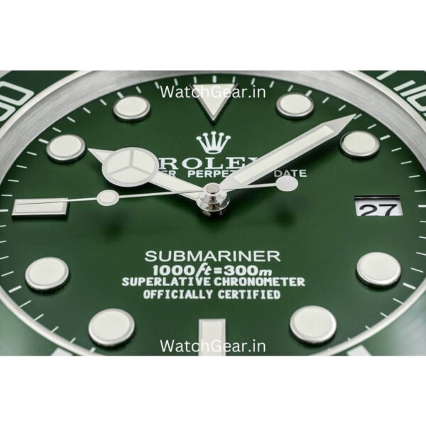 Rolex Submariner Full Green Wall Clock - Image 3