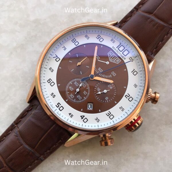 Tag Heuer Mikrograph Rose Gold Watch - Image 4