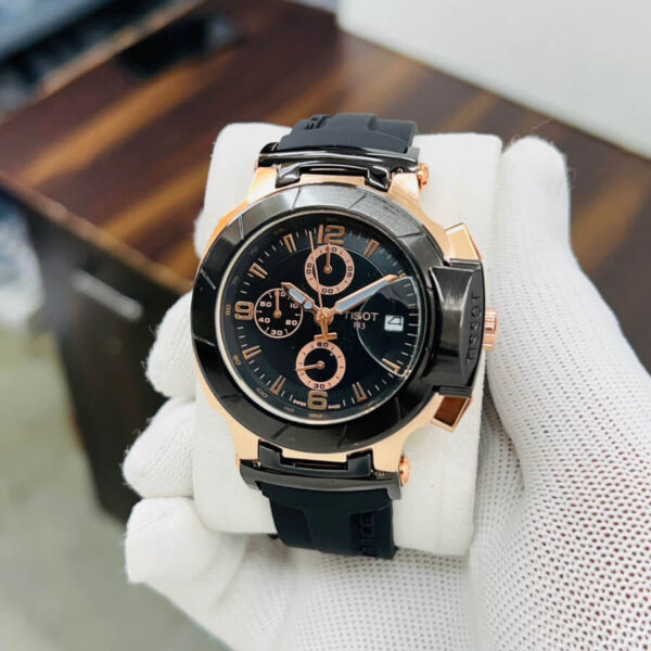 Tissot T-Race Black Dial Rose Gold Watch - Image 4