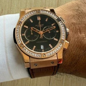 hublot-fusion-black-dial-chronograph-brown-rubber-watch
