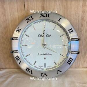 Omega Constellation White Dial Silver Premium Wall Clock