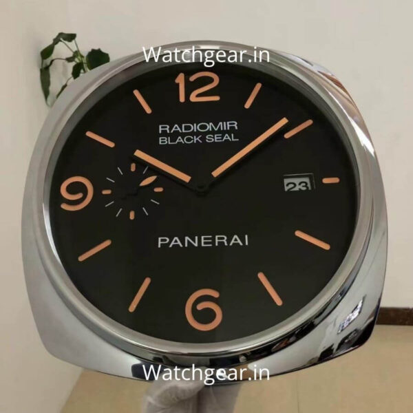 panerai radiomir black seal black dial steel wall clock