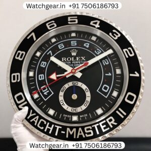 Rolex Yacht Master Black Dial Steel Wall Clock