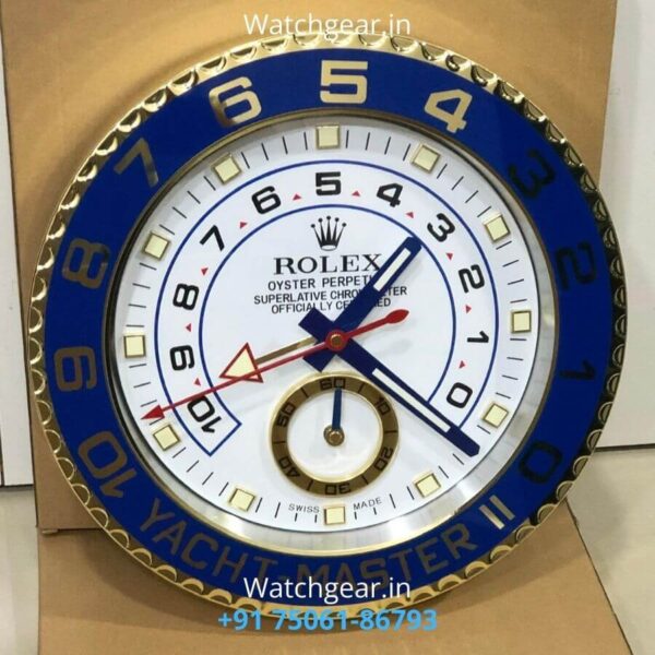 Rolex Yacht Master White Dial Golden Wall Clock