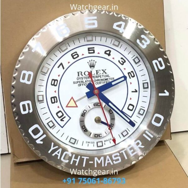 Rolex Yacht Master White Dial Steel Wall Clock