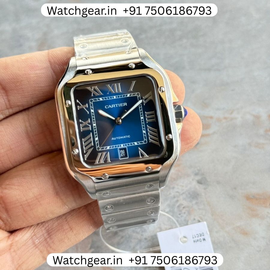 Cartier Santos De Cartier Blue Dial Automatic Watch