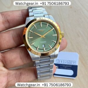 Longines Conquest Green Dial Gold Bezel Automatic Watch