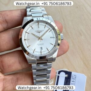 Longines Conquest Silver Dial Steel Bezel Automatic Watch